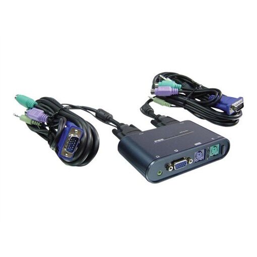 Conmutador Nedis CMP-KVMSWIT50 - Pantalla/Teclado/Ratón/Audio - 2 puertos KVM - 1 usuario local - Ordenador de escritorio