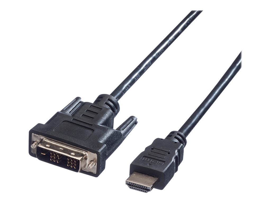 Cable adaptador Secomp VALUE - 5 m DVI-D macho a HDMI macho - blindado - gris