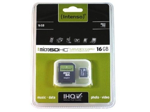 Intenso 16GB MicroSDHC Card with Adapter CL4