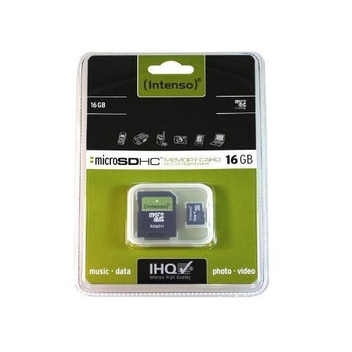 Intenso 16GB MicroSDHC Card with Adapter CL4