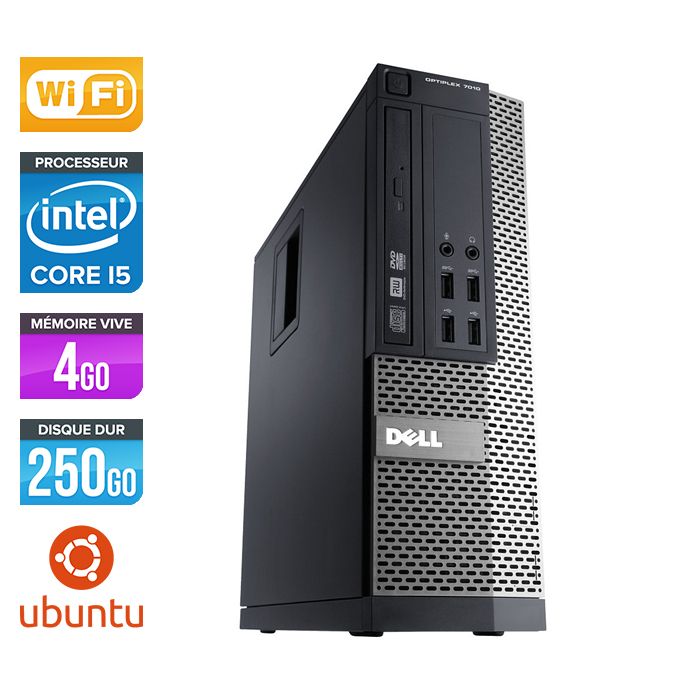 Dell Optiplex 790 SFF - Intel Core i5-2400 / 3.10 GHz - 4GB RAM - 250GB HDD - DVD - Gigabit Ethernet - WiFi - Linux - Ubuntu