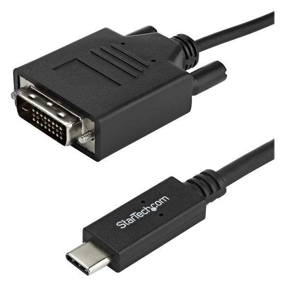 Adaptador StarTech.com USB-C a DVI-D de 1 metro - 1920 x 1200, Thunderbolt 3/USB 3.1 - Negro
