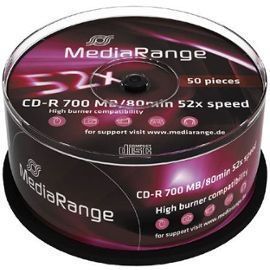 MediaRange 50x CD-R - 700MB (80 min) 52x - White - Inkjet Printable Discs