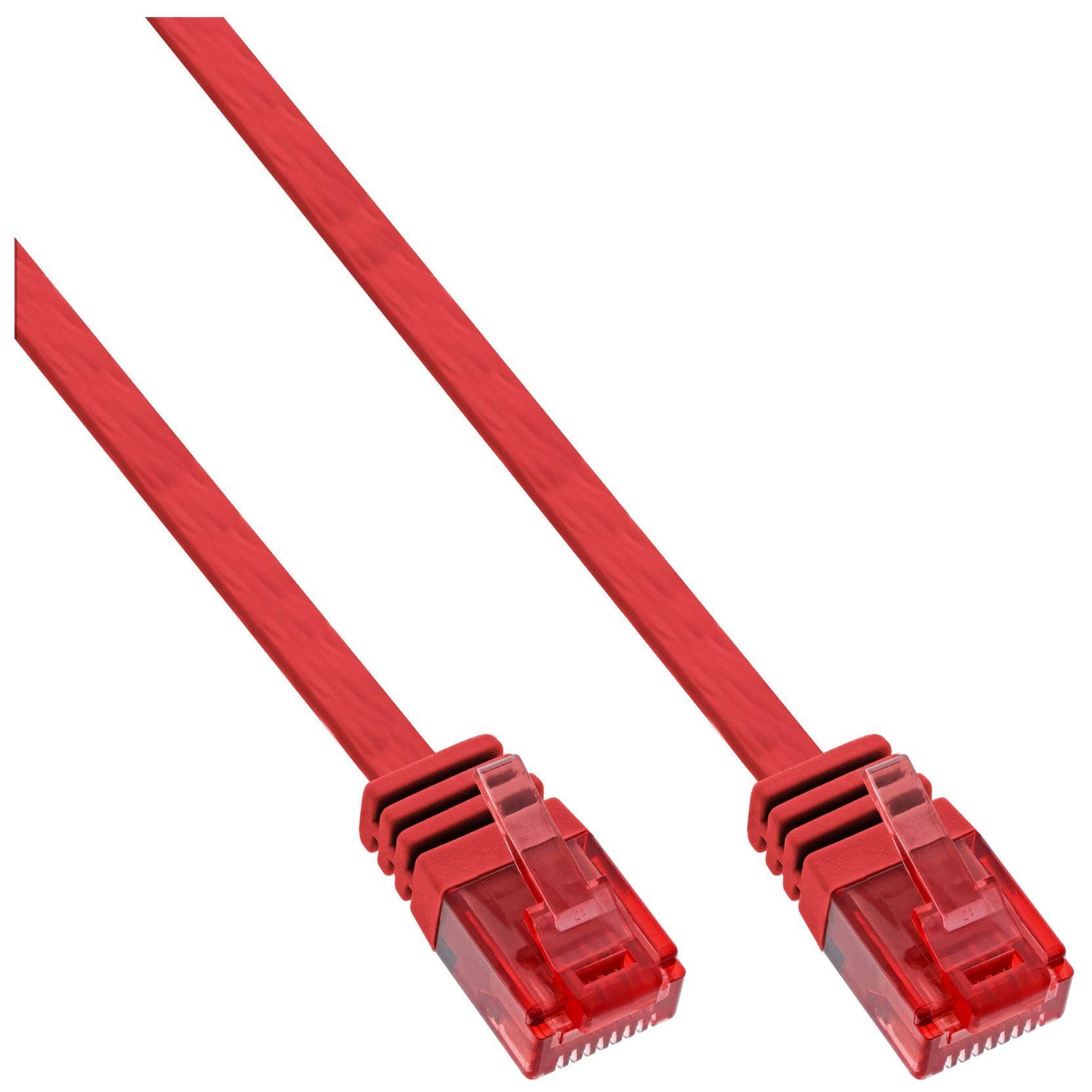 INTOS ELECTRONIC CAT 6 Flat Cable, 50cm, Red