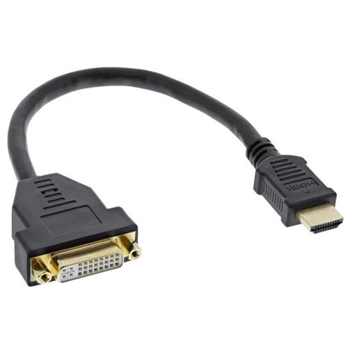 INTOS ELECTRONIC Video Adapter - HDMI Male to DVI-D Female - 20 cm - Black