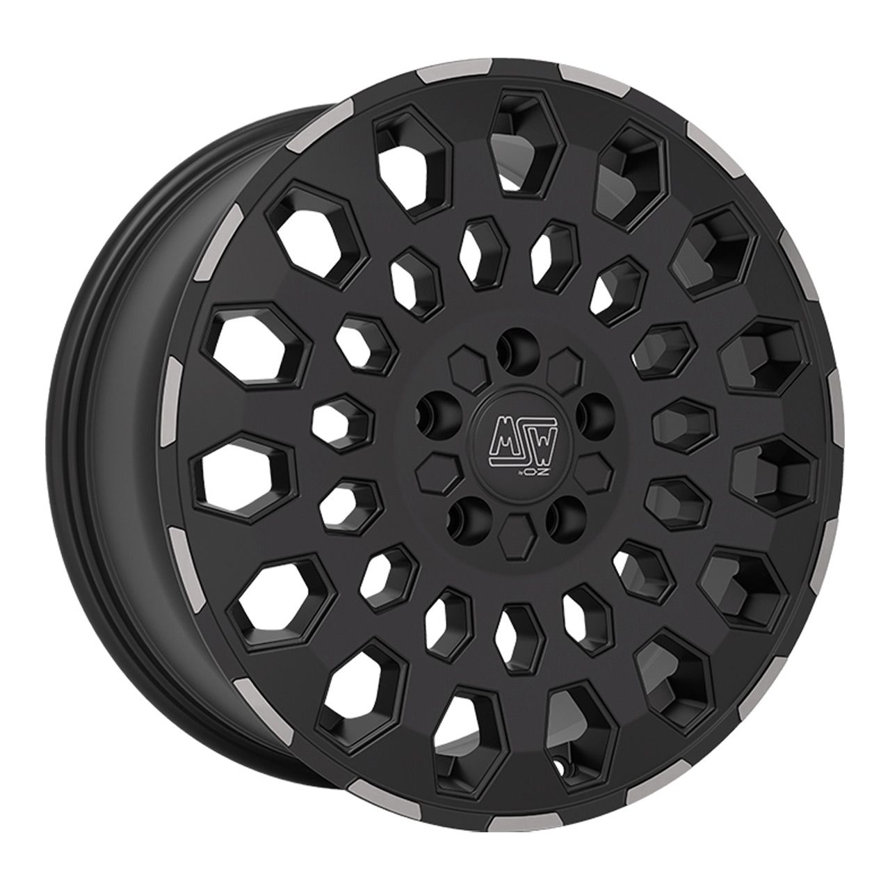 MSW (OZ) 6.5J x 16 Matt Black Lip Polished Alloy Wheel