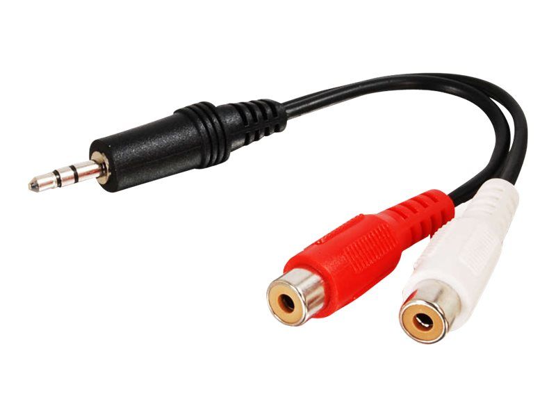 C2G Mini 3.5mm Audio Jack to 2 RCA Female Adapter