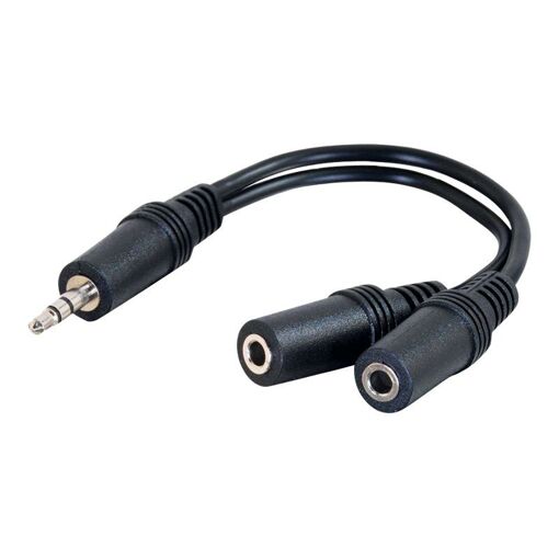 Câble audio stéréo C2G de la série Value - 3,5 mm mâle vers femelle - 15 cm - Blindé - Noir