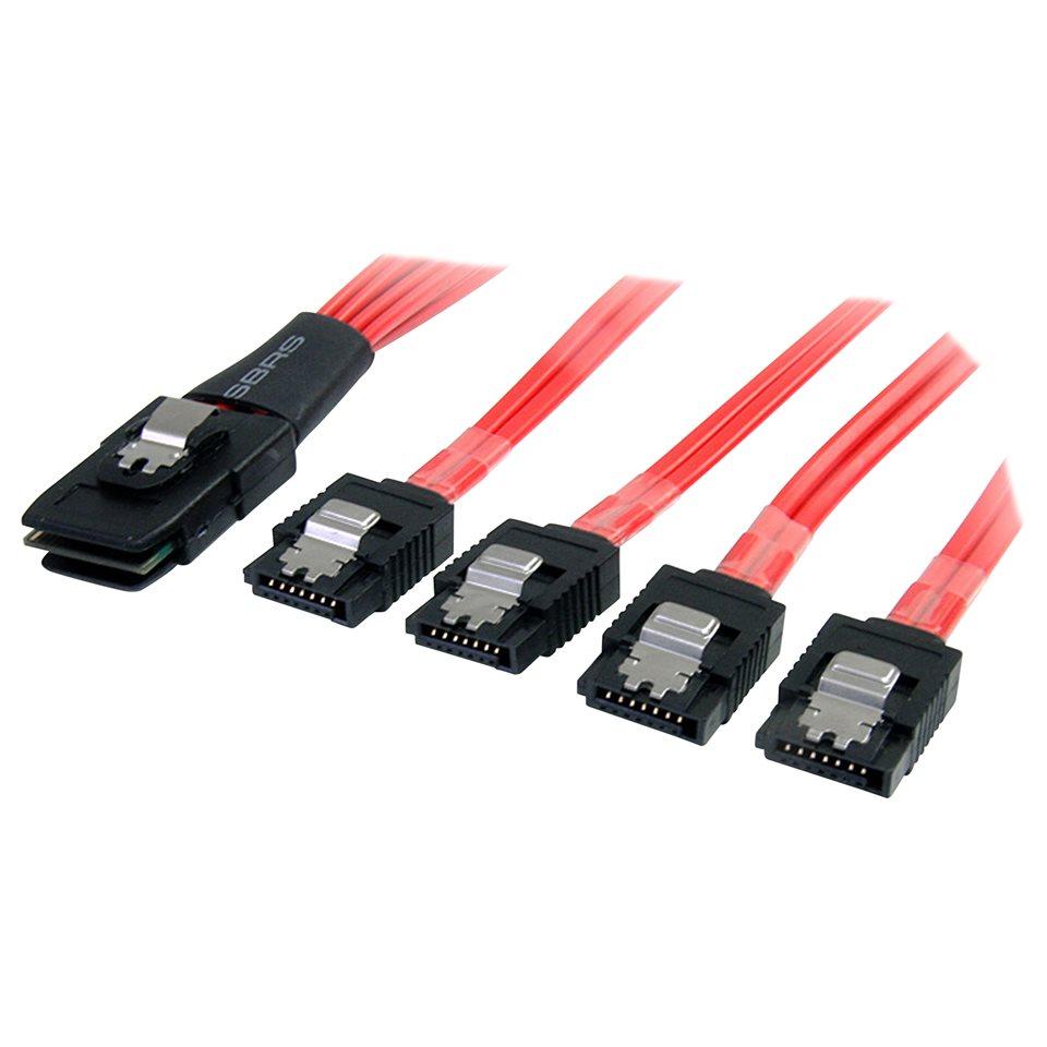StarTech.com 1m SAS Serial SCSI Cable - SFF-8087 to 4x SATA Locking