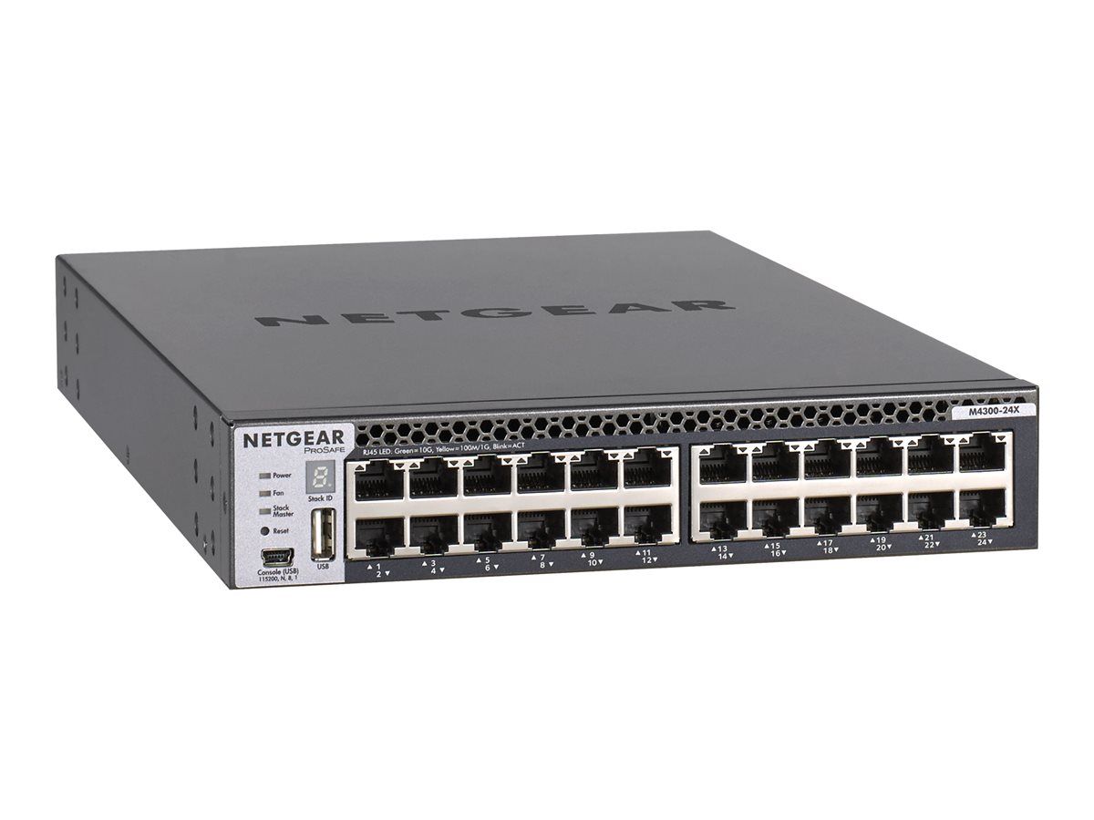 Netgear M4300-24X - Managed Switch - 24 x 10 Gigabit Ethernet + 4 x 10G SFP+ - Airflow Front to Back - Rack Mountable