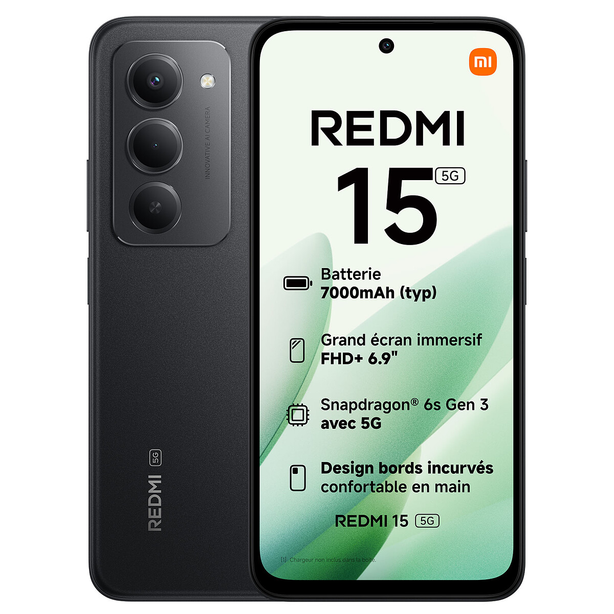 Xiaomi Redmi 15 5G Noir (8 Go / 256 Go)