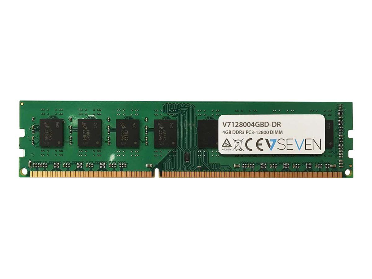 V7 4GB DDR3 Memory Module (1600MHz, PC3-12800, 240-Pin DIMM, Unbuffered, Non-ECC)