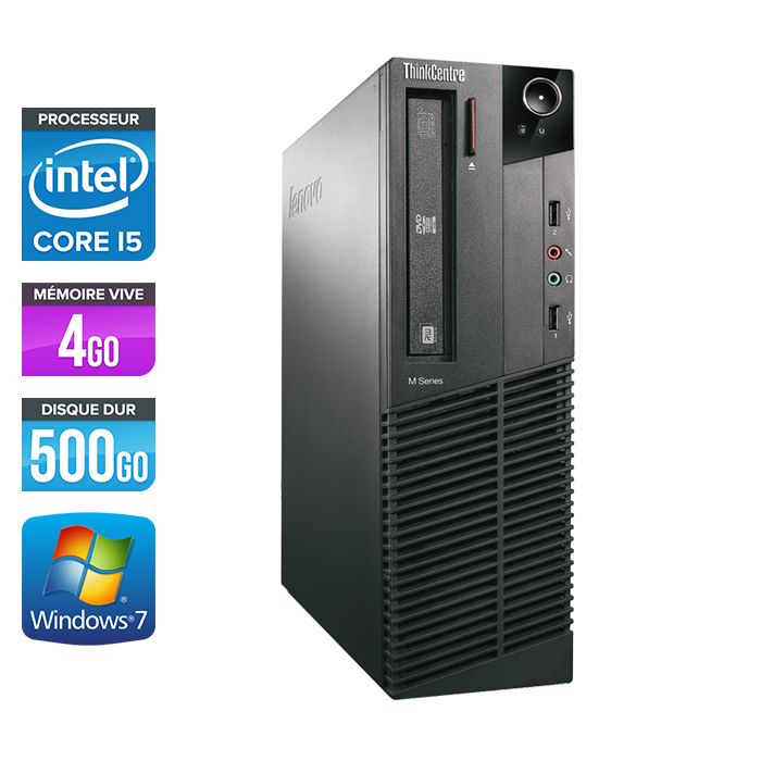 Lenovo ThinkCentre M82 SFF - Intel Core i5-3470 / 3.20 GHz - 4GB RAM - HDD de 500GB - DVDRW - Ethernet Gigabit - Windows 7 Profesional