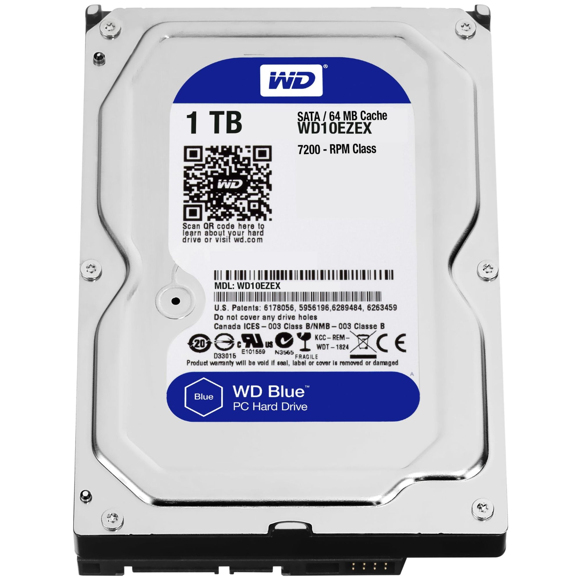 Western Digital Blue 1TB HDD, 7200 RPM, 64MB, 3.5" SATA III