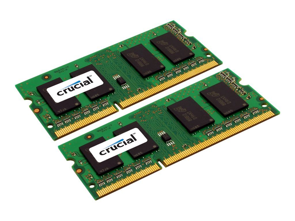 Micron Technology - DDR3L Memory Kit - 16GB (2x8GB) - 204-Pin SO DIMM - 1600MHz/PC3-12800 - CL11 - 1.35V - Buffered - Non-ECC