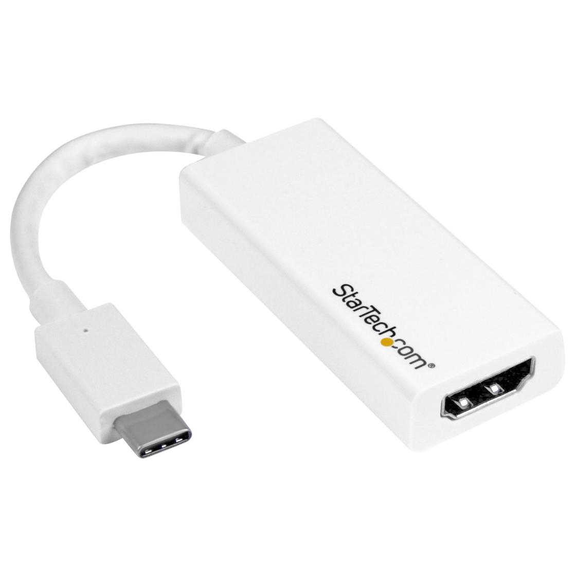 Adaptateur StarTech.com USB C vers HDMI - Convertisseur vidéo compatible Thunderbolt 3 4K 60 Hz - Blanc (CDP2HD4K60W)