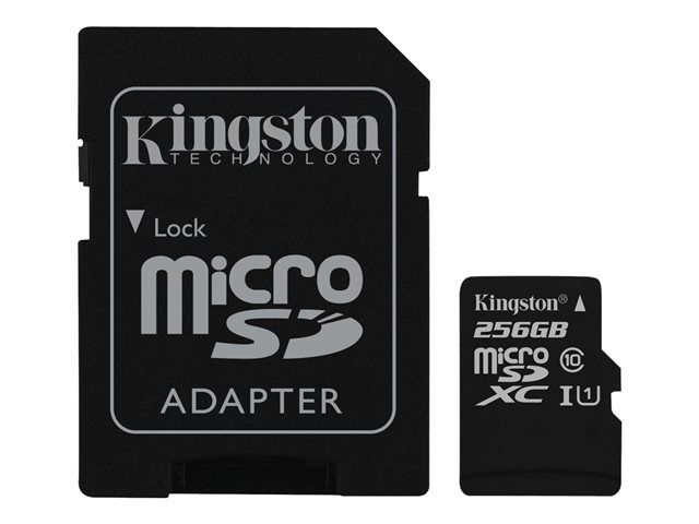 Tarjeta de memoria Kingston 256 GB microSDXC UHS-I (con adaptador SD)
