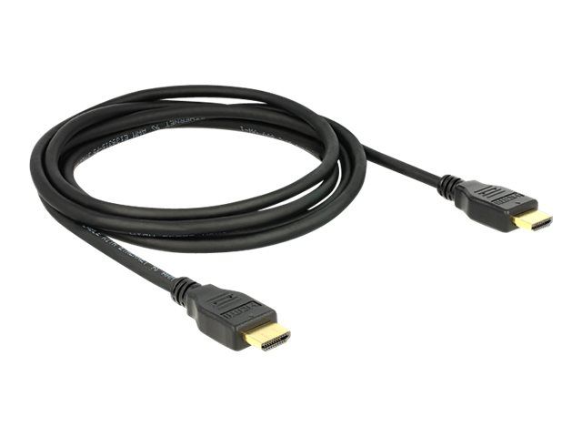 Delock HDMI Ethernet Cable - 1m, Shielded Twisted Pair, Black, 4K Support