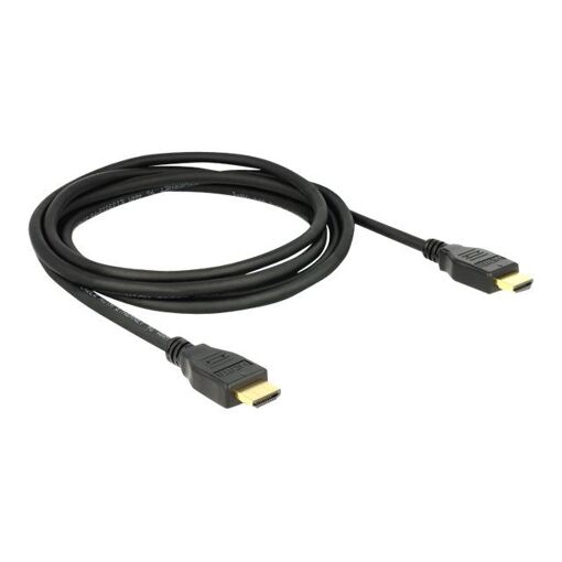Cable HDMI con Ethernet Delock - 2 m, par de cables trenzados blindados, negro, soporte 4K