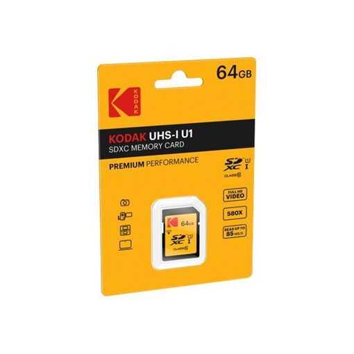 Kodak 64GB Flash Memory Card UHS-I U1/Class10 580x SDXC UHS-I