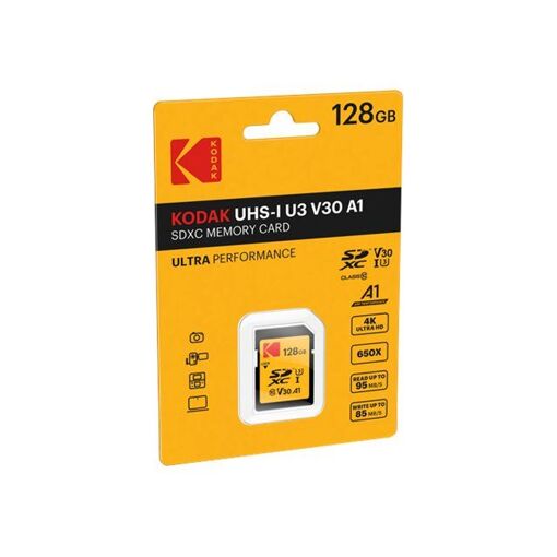 Carte mémoire flash Kodak - 128 Go - Classe UHS 3/Classe 10 - 650x - SDXC UHS-I