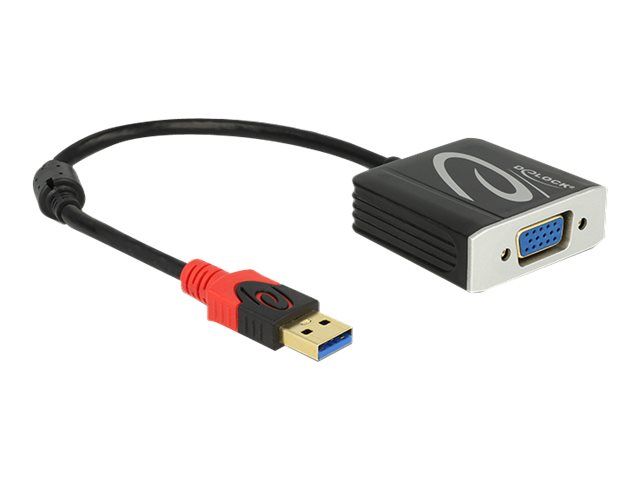 Delock USB 3.0 to VGA Adapter - External Video Converter - Black