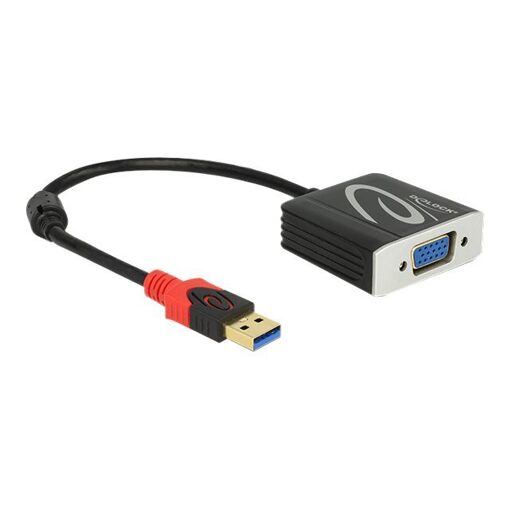 Adaptateur Delock USB 3.0 vers VGA - Convertisseur vidéo externe - Noir