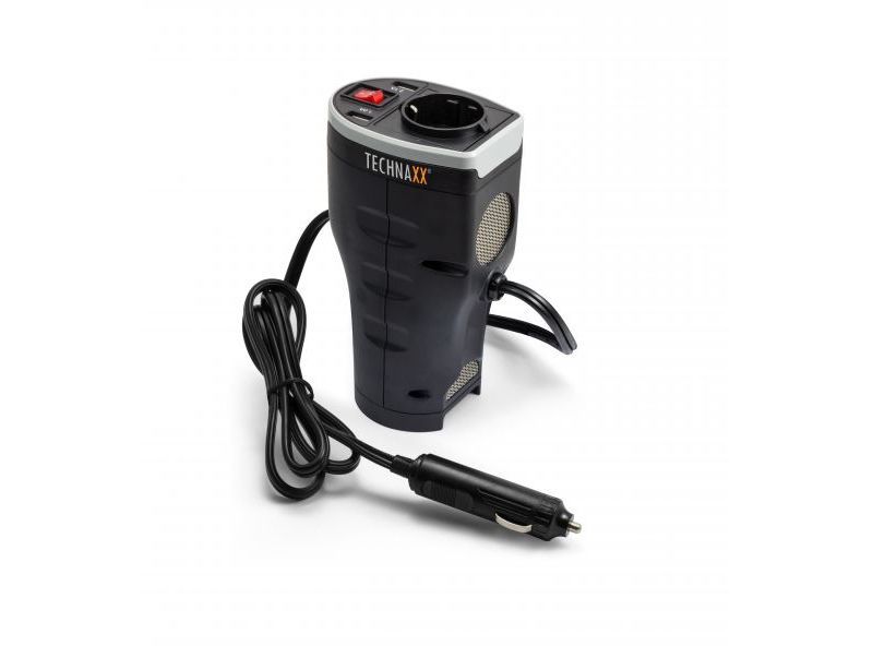 Inversor y cargador de batería Technaxx de 12V y 400W con 3 conectores de salida