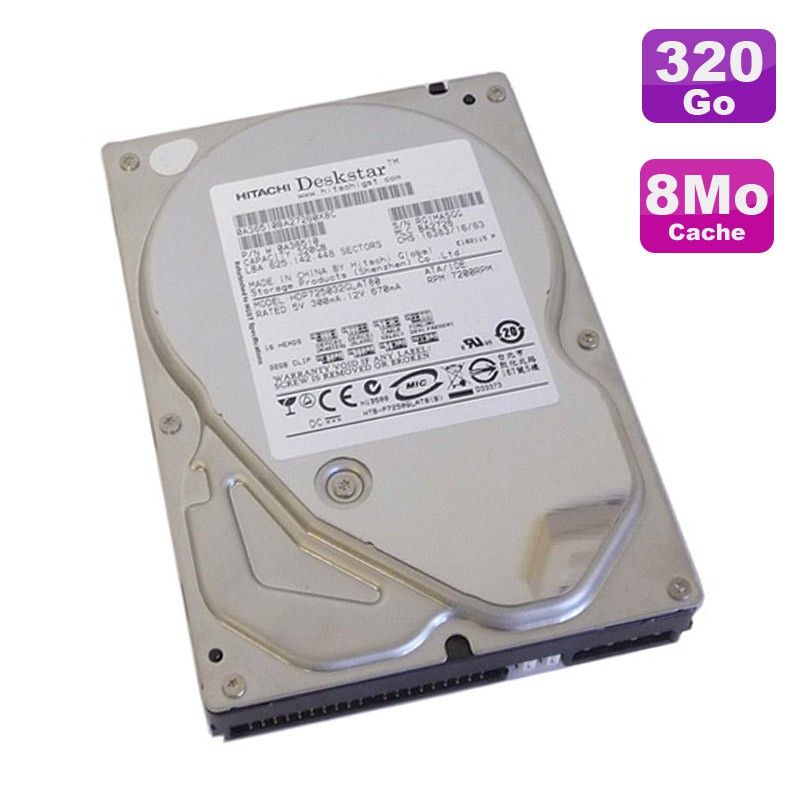 Hitachi 320GB Hard Drive 3.5" IDE ATA, 7200RPM, 8MB Cache (P7K500 HDP725032GLAT80)