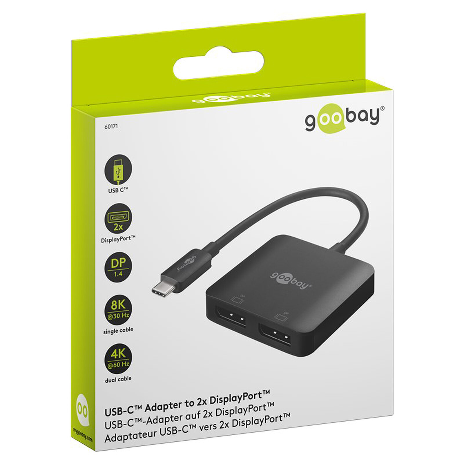 Goobay USB-C to 2x DisplayPort Adapter