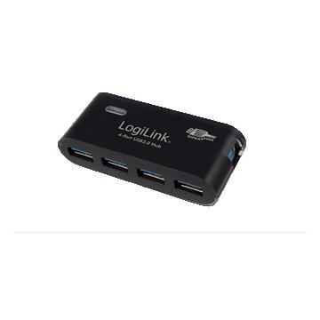 LogiLink 4-Port USB 3.0 Hub, 5Gbps, Black
