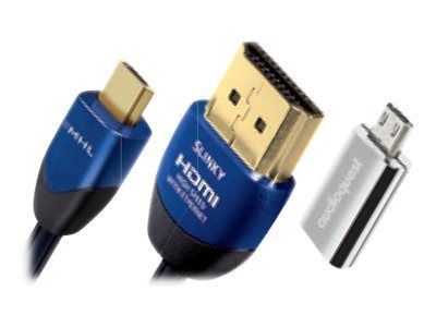 Cable AudioQuest MHL Slinky de 2 metros, Negro/Azul