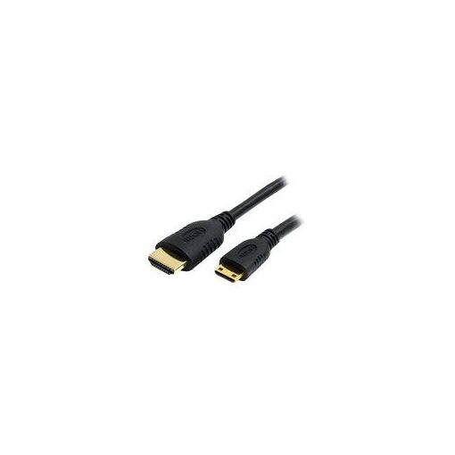 StarTech High-Speed HDMI with Ethernet Cable 1m - HDMI to Mini HDMI - M/M - HDMI Cable with Ethernet - Male HDMI for 19-pin Mini Type C HDMI Male - 1m - Shielded - Black