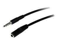 Cable de extensión de auriculares StarTech de 2 m, TRRS de 4 posiciones, 3.5 mm - M/F
