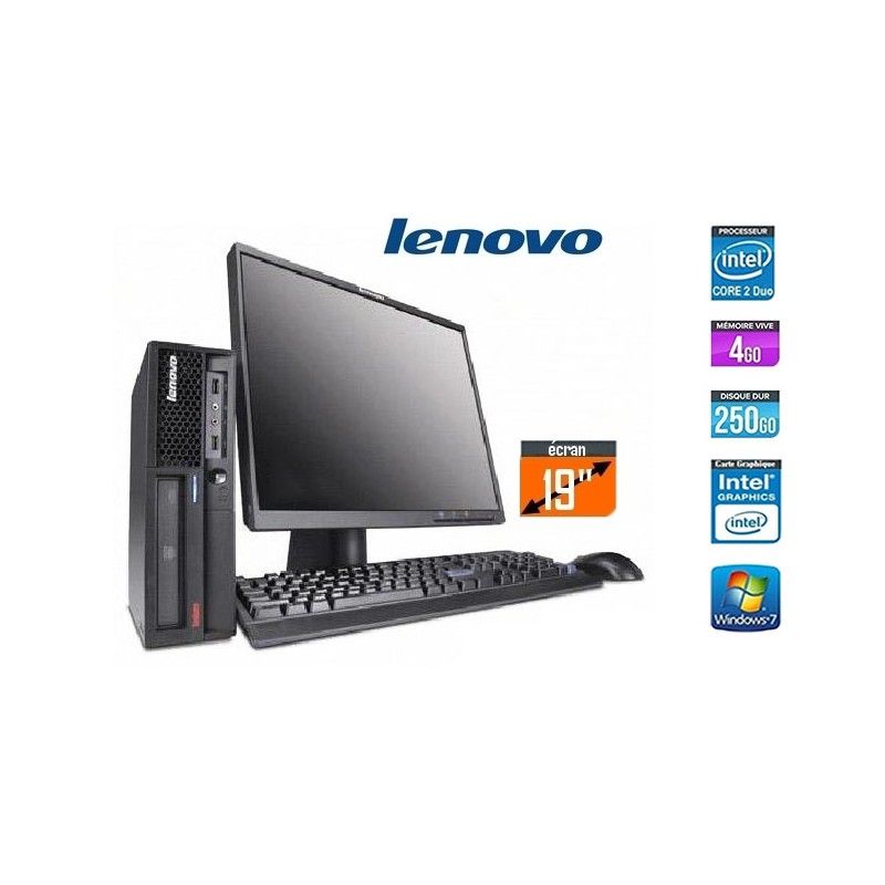 Lenovo ThinkCentre M58 SFF PC, 2.93GHz, 4GB RAM, 250GB SSD + 19" Monitor