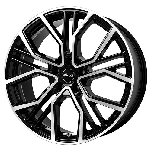 BROCK B41 Black Gloss Full Polished Alloy Wheel - 9.5J x 22, 5x112 ET45
