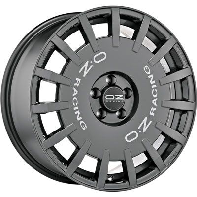 OZ Rally Racing Alloy Wheels, 17x8.0, 5x112 ET35, Dark Graphite with Silver Lettering