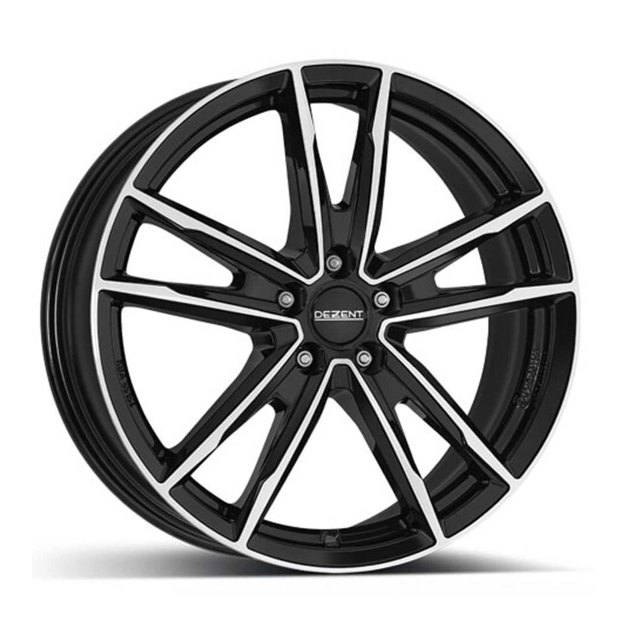 DEZENT KF Dark ECE Black Polished Alloy Wheel, 7.5J x 19, 5x112 ET49
