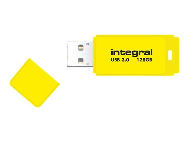 Integral Neon USB Flash Drive - 64GB - USB 3.0 - Yellow