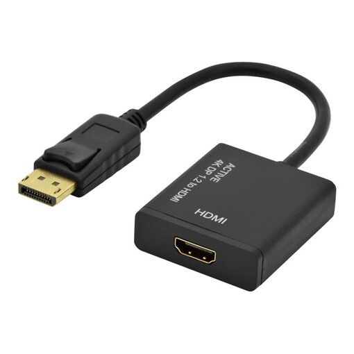 Adaptateur Ednet DisplayPort vers HDMI - 20 cm - Double blindé - Noir