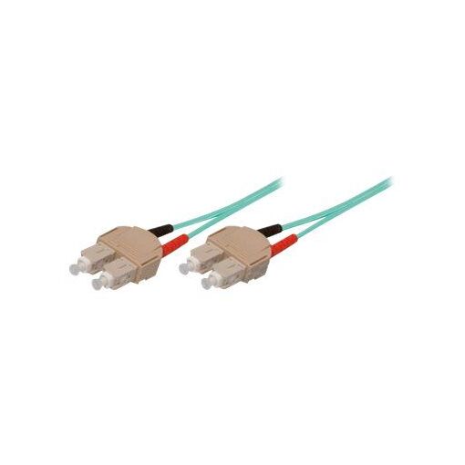 Exertis Connect Multi-Mode Fiber Optic Cable, 15m, OM3, 50/125 Microns, Duplex, Turquoise