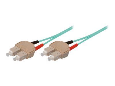 Exertis Connect Multi-Mode Fiber Optic Cable, 15m, OM3, 50/125 Microns, Duplex, Turquoise