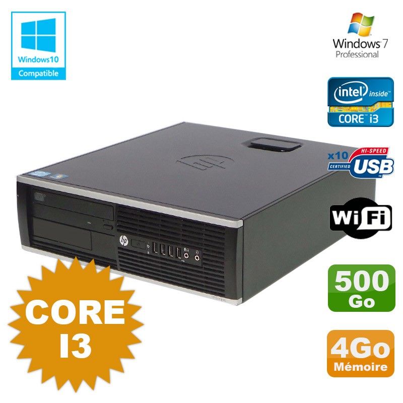 HP Compaq 6200 Pro SFF Desktop PC - Core i3, 4GB RAM, 500GB HDD, DVD Drive, WiFi, Windows 7 Pro