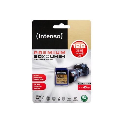 Intenso Premium Flash Memory Card - 128GB - UHS Class 1/Class 10 - SDXC UHS-I