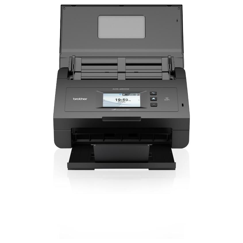 Brother ADS-2600W Document Scanner - 8.5x11in - 600 dpi - 24 ppm (Mono/Color) - Auto Document Feeder (50 Sheets) - Up to 1500 pages/day - LAN, Wi-Fi