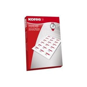 Kores Universal Labels, 63.5 x 33.9 mm, White, 100 Sheets
