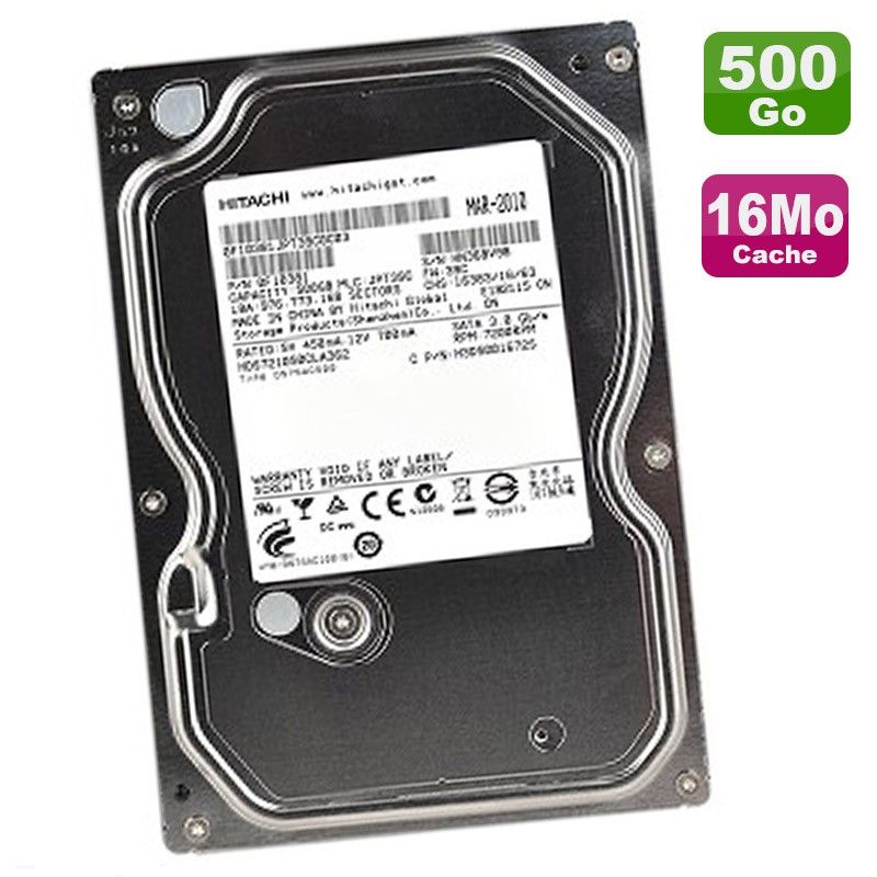 Hitachi 500GB 3.5-inch SATA Deskstar HDS721050CLA662 Hard Drive, 16MB Cache, 7200RPM