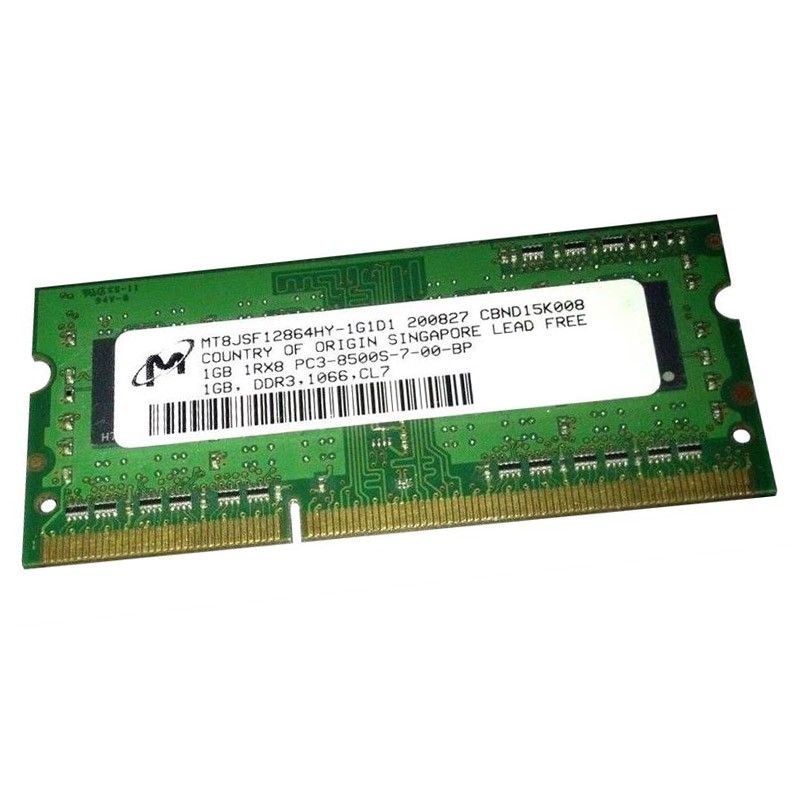 Micron Technology 1GB SODIMM DDR3 RAM 1066MHz PC3-8500U CL7