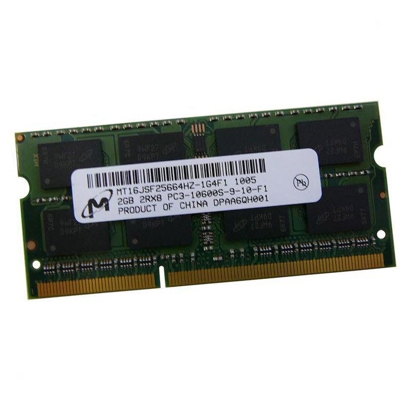 Micron 2GB DDR3 SODIMM RAM (PC3-10600U, 1333MHz CL9)