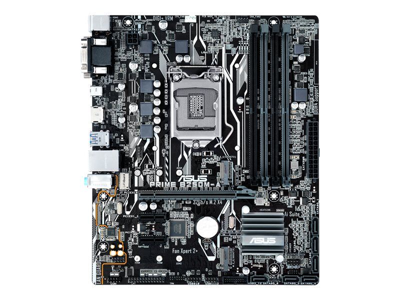 ASUS Prime B250M-A Motherboard - Micro ATX, LGA1151 Socket, B250 Chipset, USB 3.0/C, Gigabit LAN, Integrated Graphics, HD Audio (8-Channel)